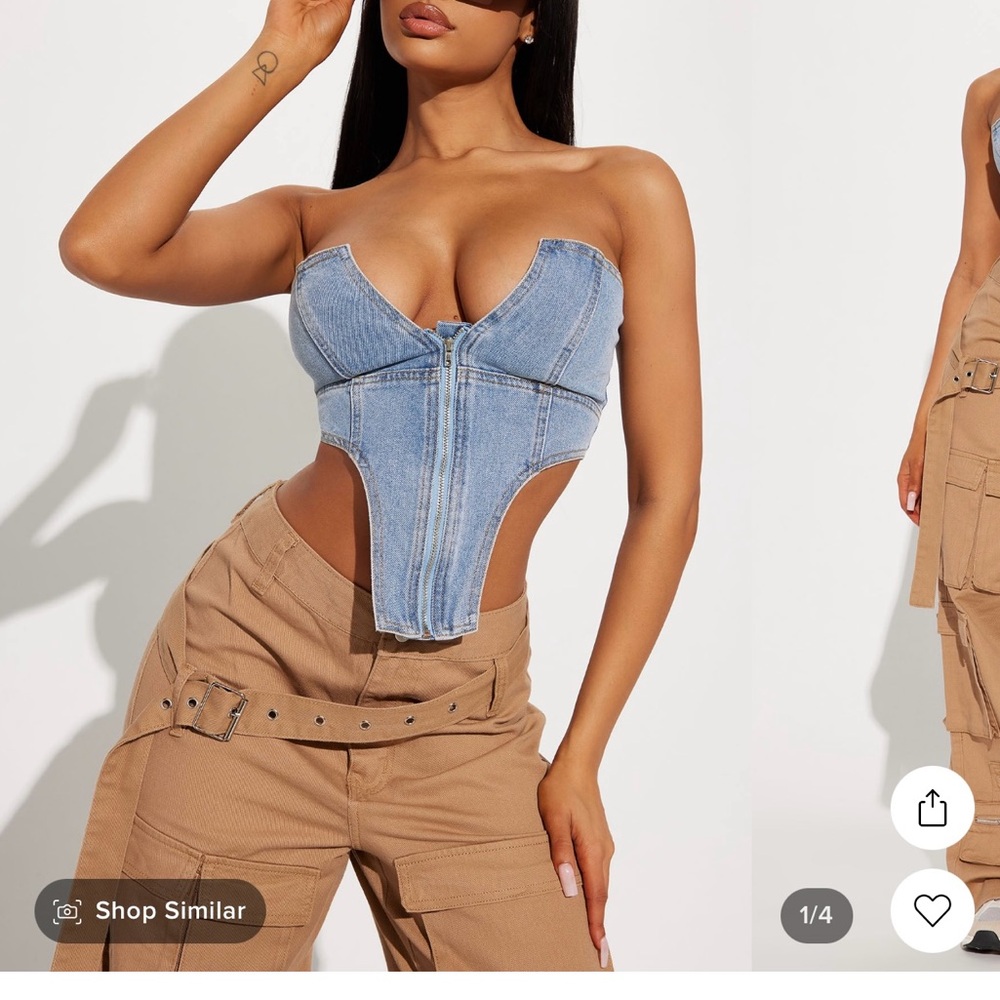 Nubia Denim Top - Light Wash